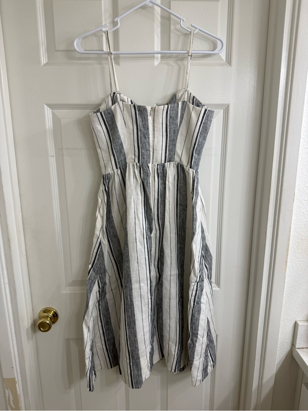 Reformation Ellen (Louisiana Stripe)Lace-Up Midi Linen Dress -Sz 2 - Picture 6 of 6